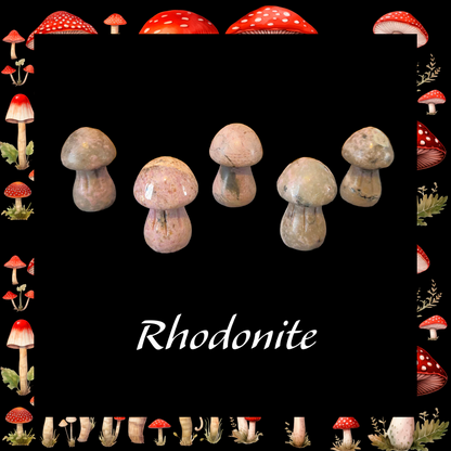 Gemstone Mushroom 1×1.5" Hand‑Carved Crystals