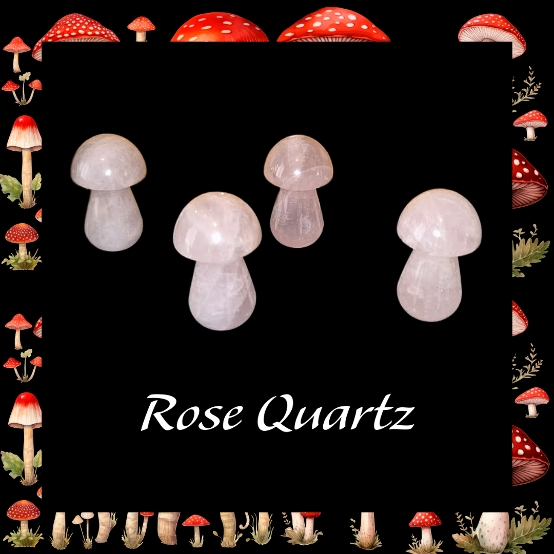 Gemstone Mushroom 1×1.5" Hand‑Carved Crystals