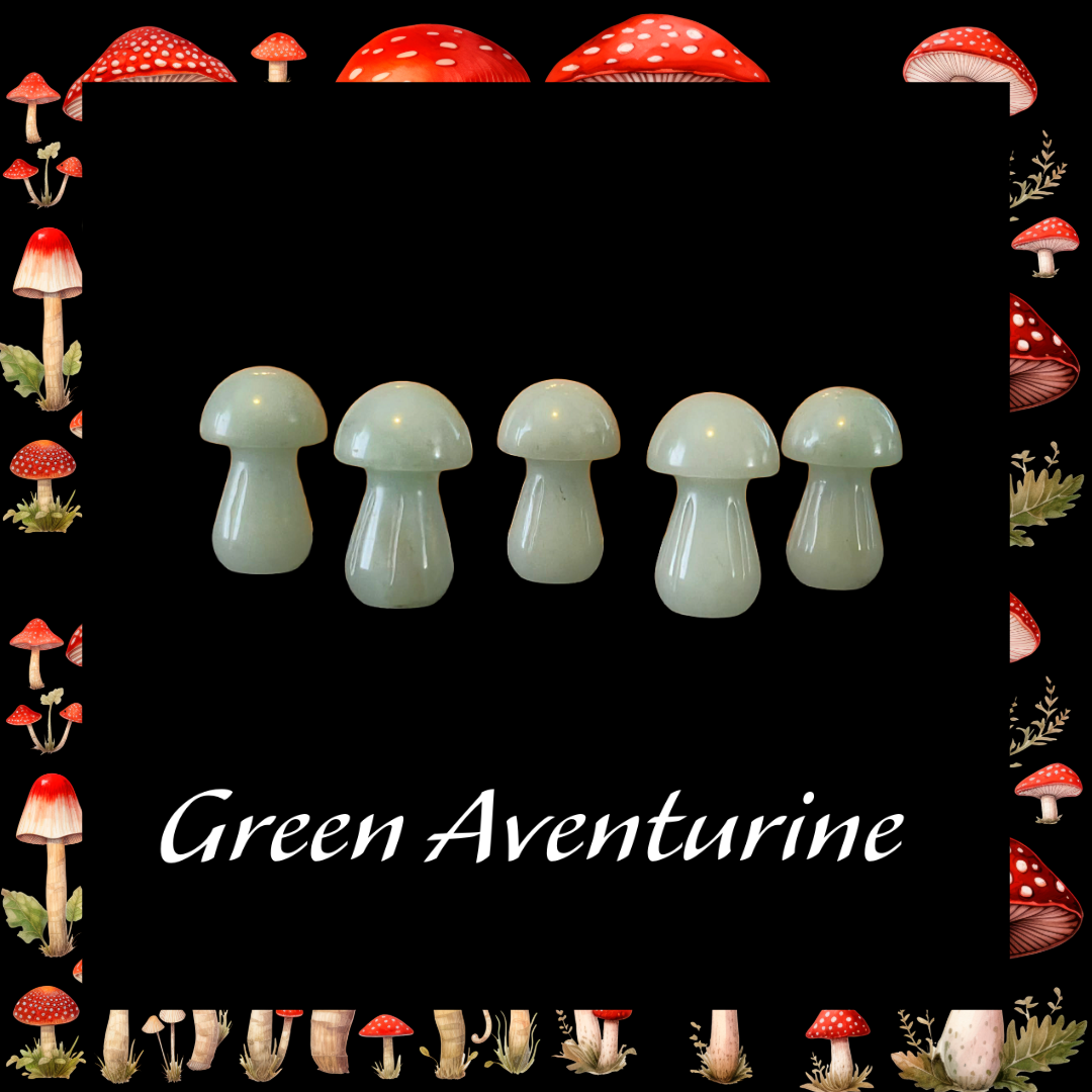 Gemstone Mushroom 1×1.5" Hand‑Carved Crystals