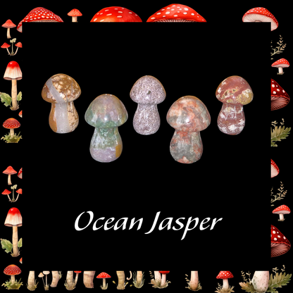 Gemstone Mushroom 1×1.5" Hand‑Carved Crystals
