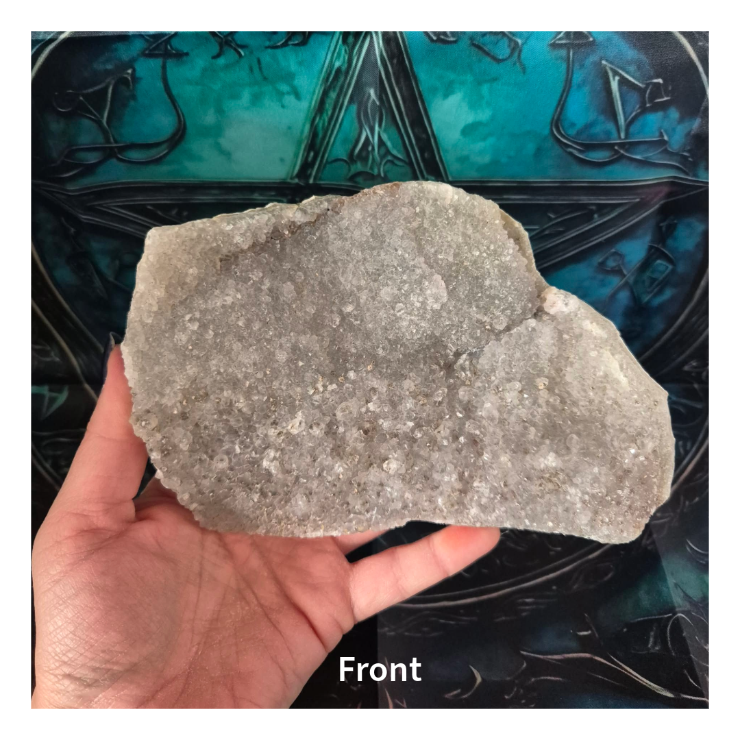 Drusy Sugar Amethyst cluster slab 480g