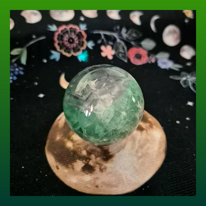 Rainbow Fluorite Sphere Orb with Internal Rainbows