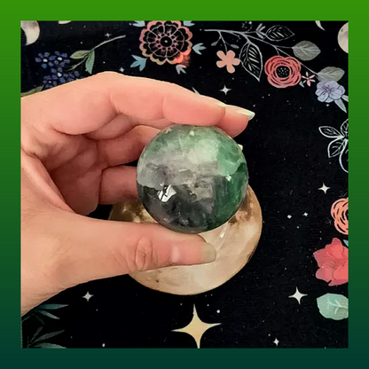 Rainbow Fluorite Sphere Orb with Internal Rainbows