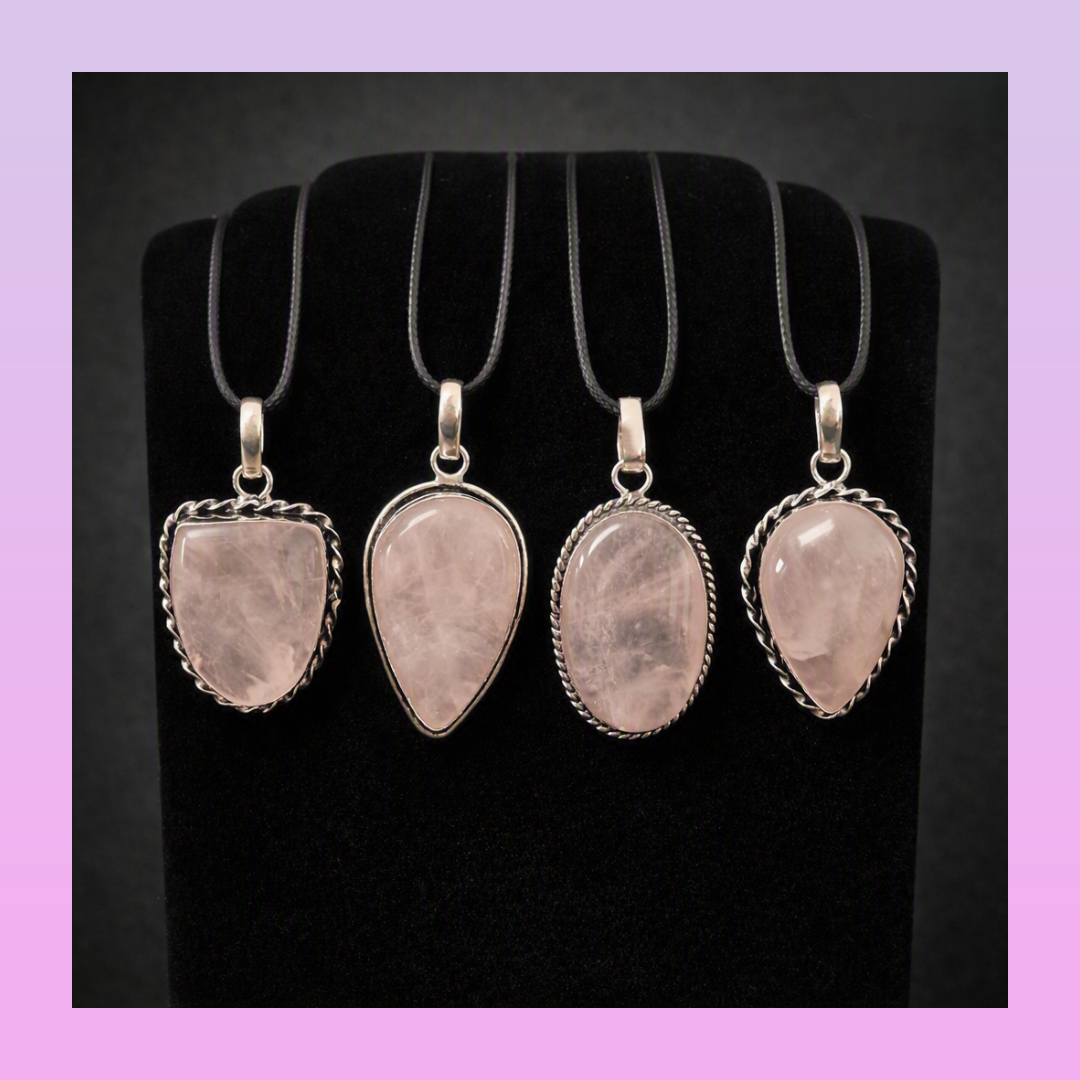Rose Quartz Pendant Necklaces