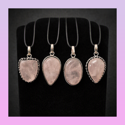 Rose Quartz Pendant Necklaces