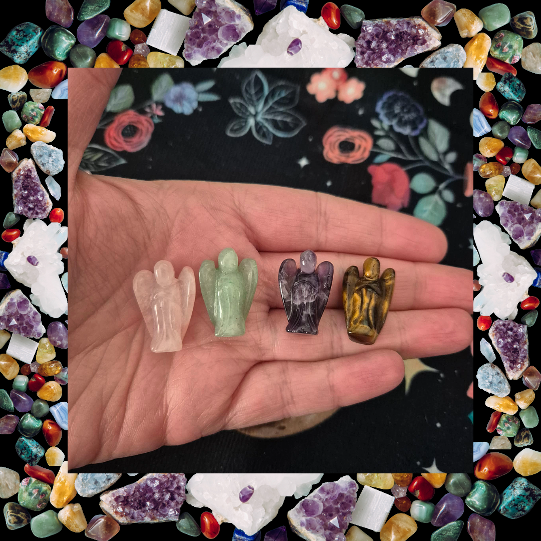 Mini Carved Gemstone Angels