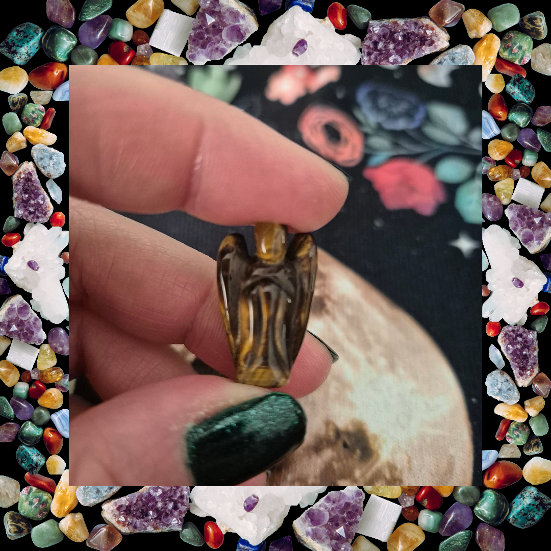 Mini Carved Gemstone Angels