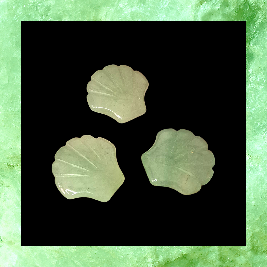 Green Aventurine Gemstone Sea Shell Carvings