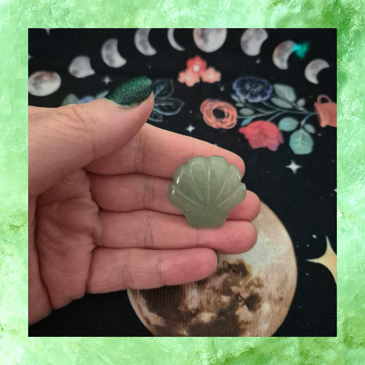 Green Aventurine Gemstone Sea Shell Carvings