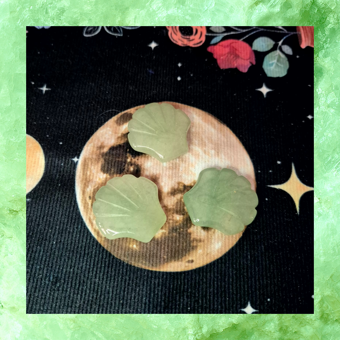 Green Aventurine Gemstone Sea Shell Carvings