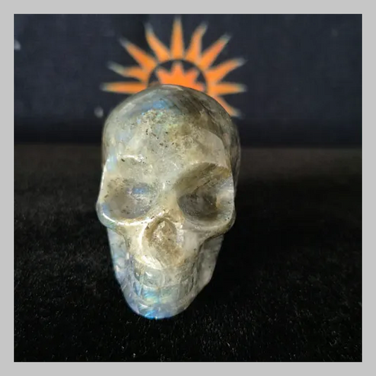 Labradorite Crystal Gemstone Skull  Carving