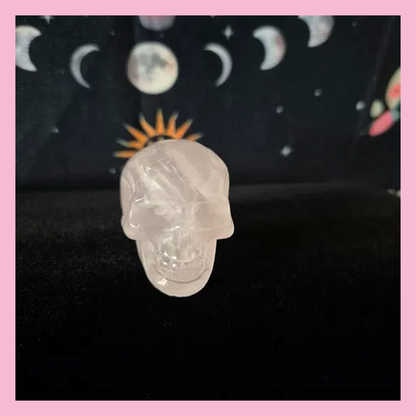 Rose Quartz Skull Carving