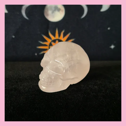 Rose Quartz Skull Carving
