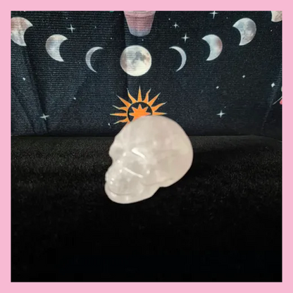 Rose Quartz Skull Carving