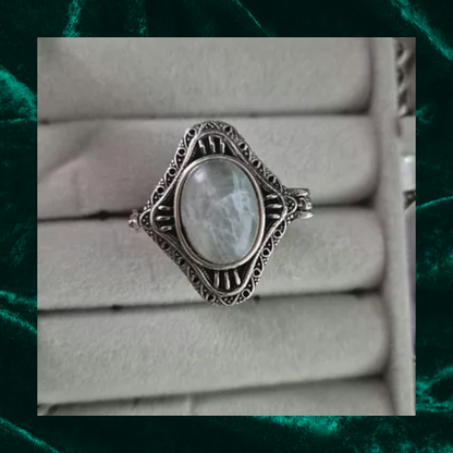 Labradorite Locket Adjustable Ring