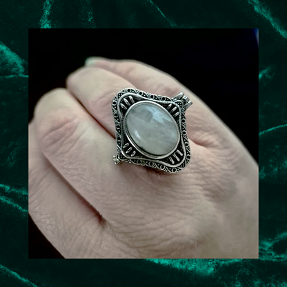 Labradorite Locket Adjustable Ring