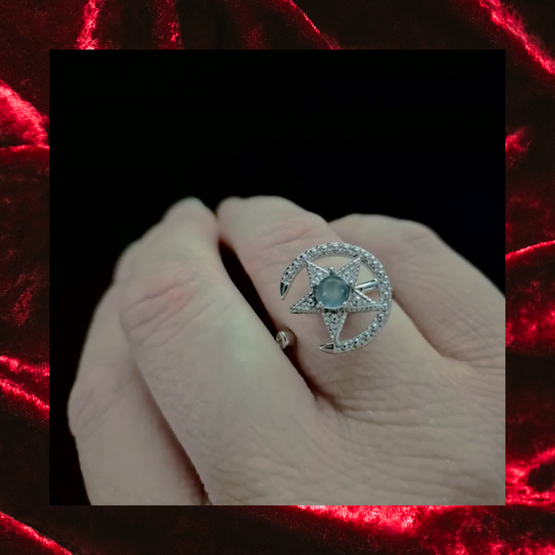 Labradorite Adjustable Spinning Fidget Star Ring