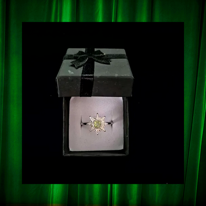 Peridot Star Adjustable Ring
