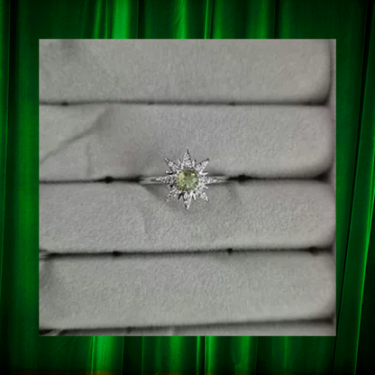 Peridot Star Adjustable Ring