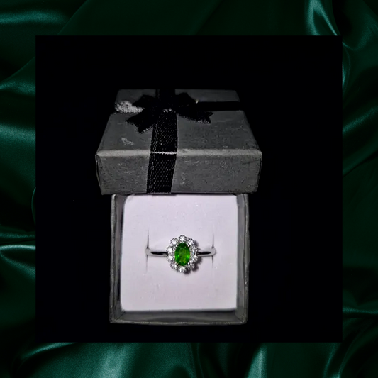 Emerald-Glow Dyed Topaz Ring