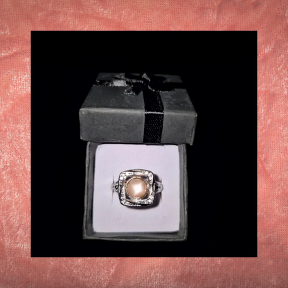 Peach Moonstone Fidget Spinning Ring