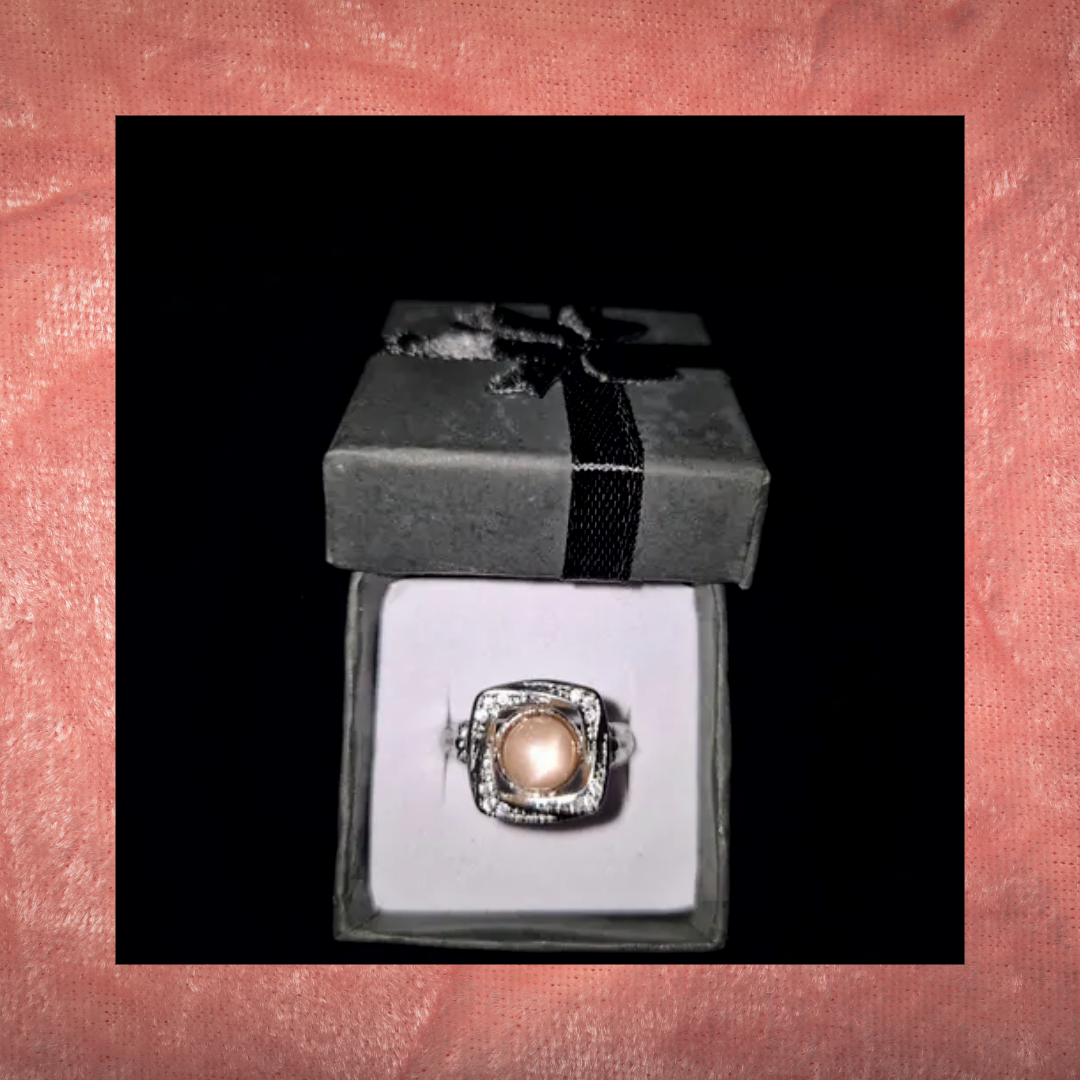Peach Moonstone Fidget Spinning Ring