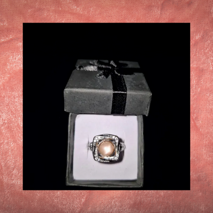 Peach Moonstone Fidget Spinning Ring