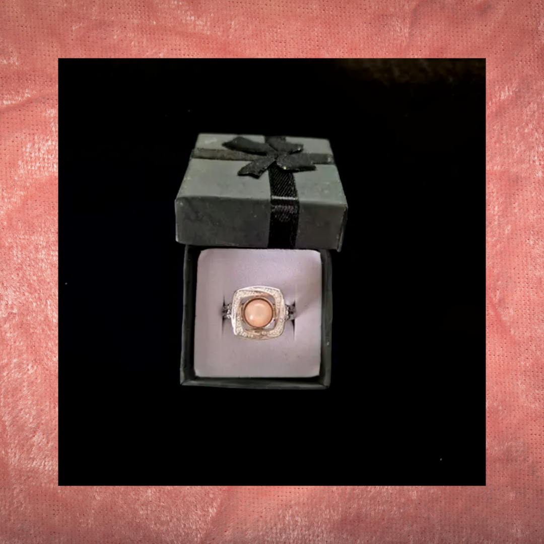 Peach Moonstone Fidget Spinning Ring