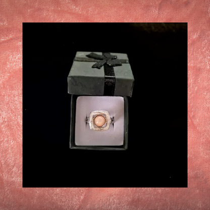 Peach Moonstone Fidget Spinning Ring