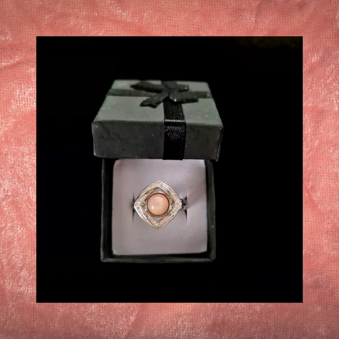 Peach Moonstone Fidget Spinning Ring
