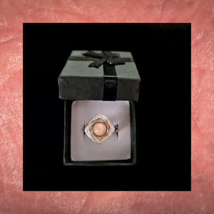 Peach Moonstone Fidget Spinning Ring