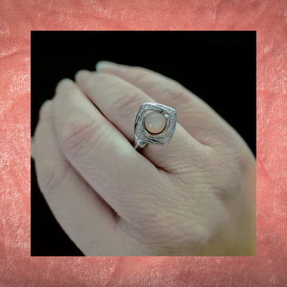 Peach Moonstone Fidget Spinning Ring