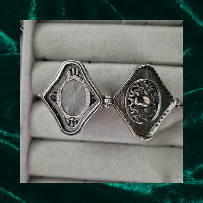 Labradorite Locket Adjustable Ring