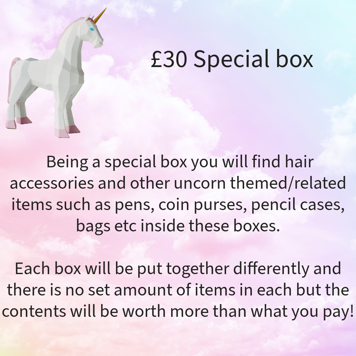 Unicorn Themed Mystery Box