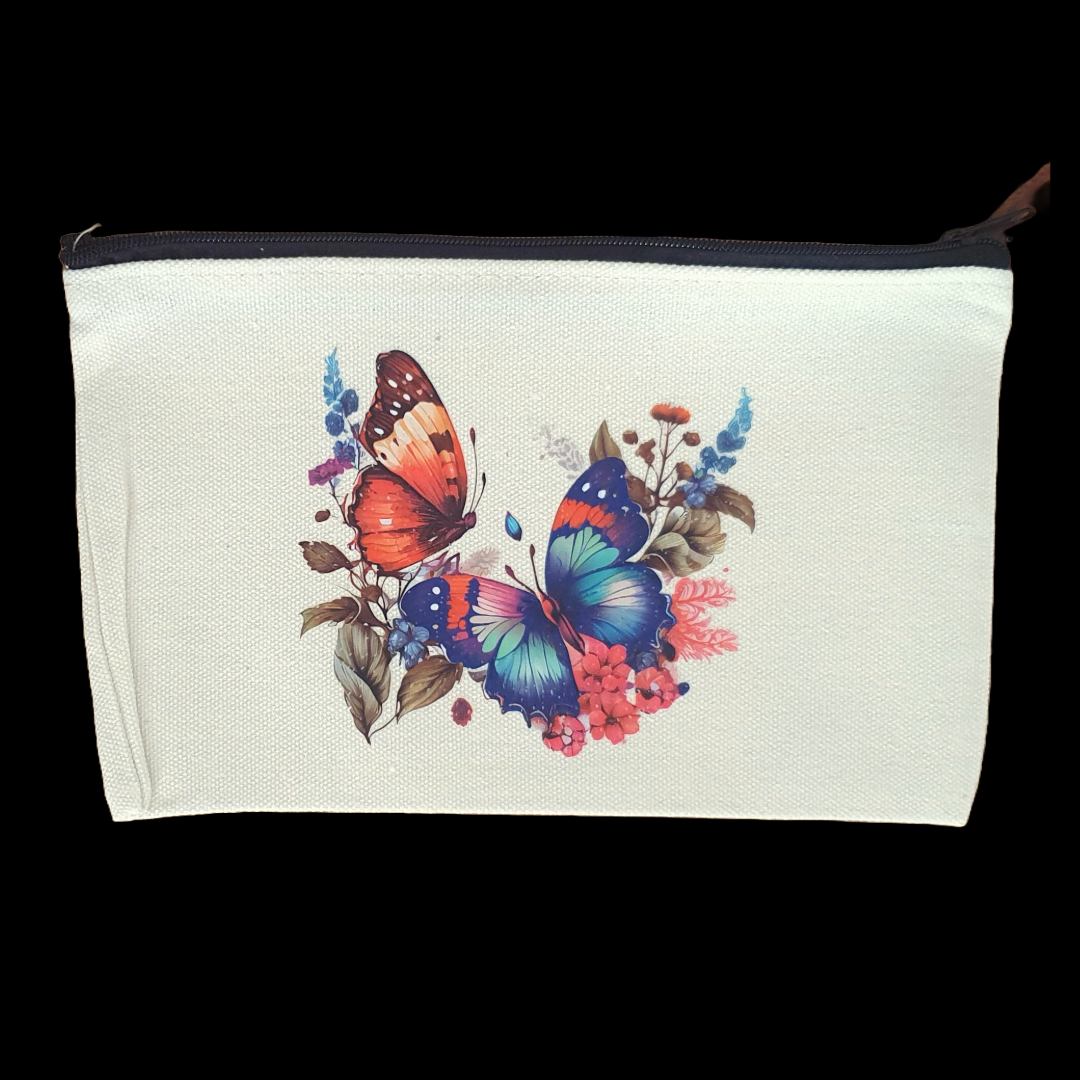 Butterfly design tote bags and zip case set