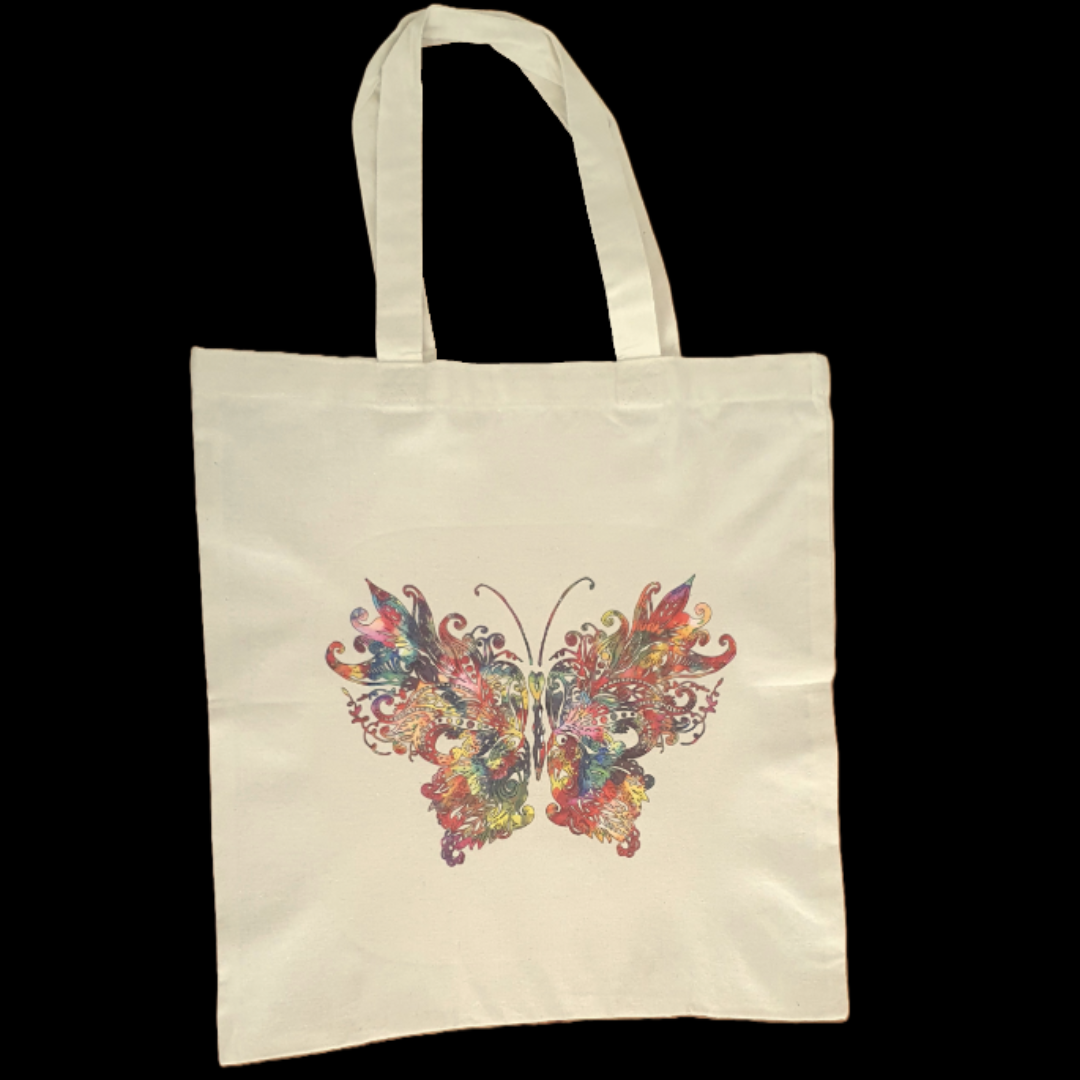 Butterfly design tote bags and zip case set