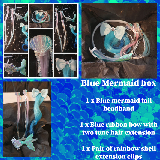 Blue mermaid themed hair accessory box