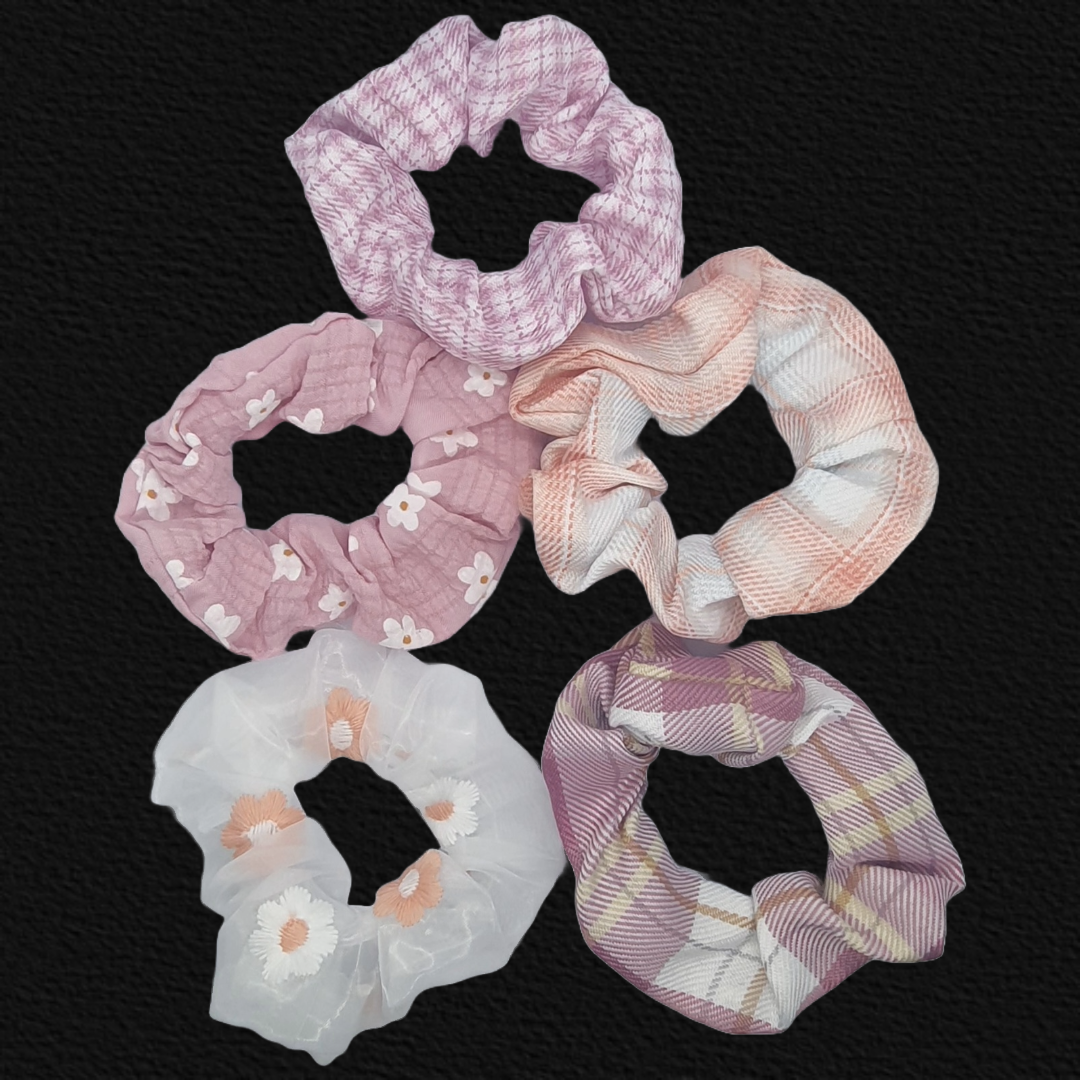 Summery hair scrunchie bobble sets