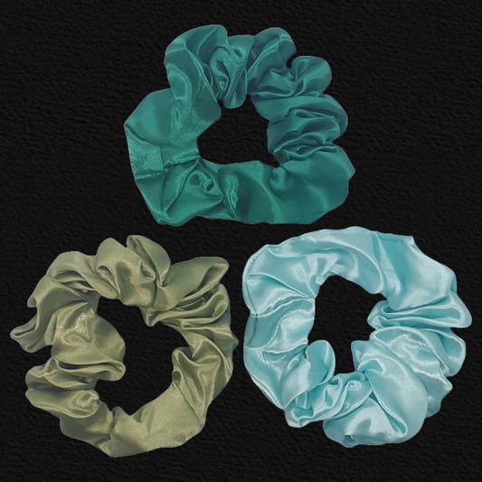 Satin scrunchie bobble trio