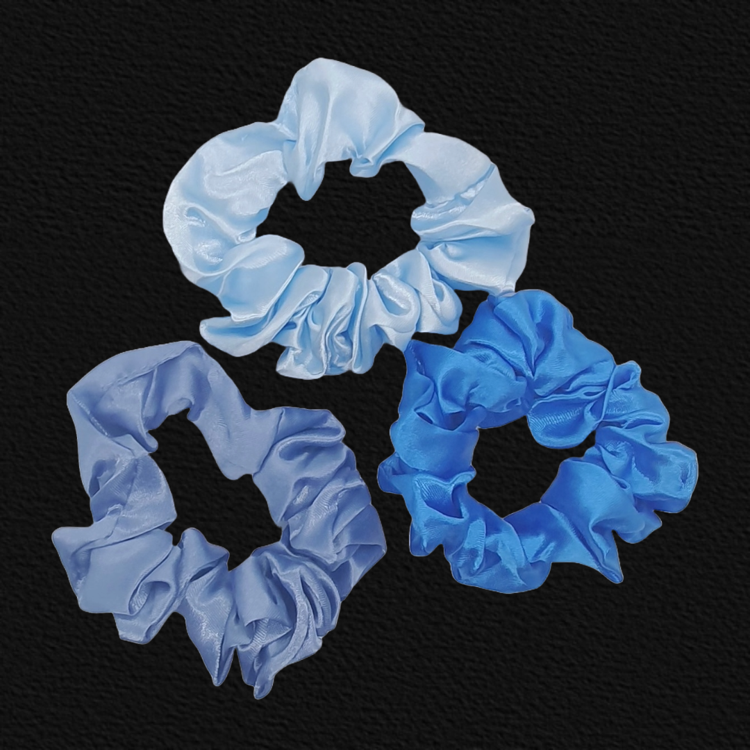 Satin scrunchie bobble trio