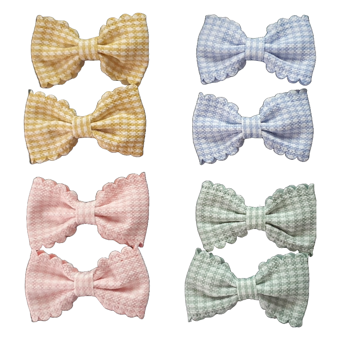 Gingham print back to school pigtail sets