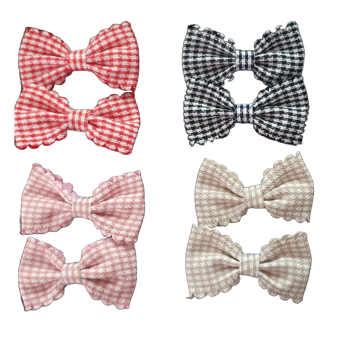 Gingham print back to school pigtail sets