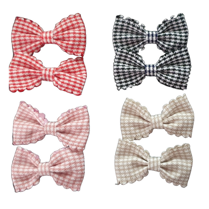 Gingham print back to school pigtail sets