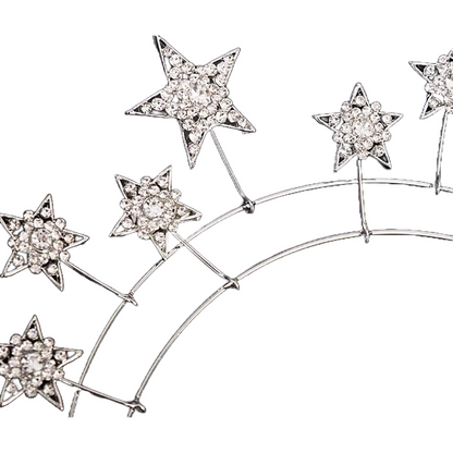 Celestial star clear crystal rhinestones headband tiara crown