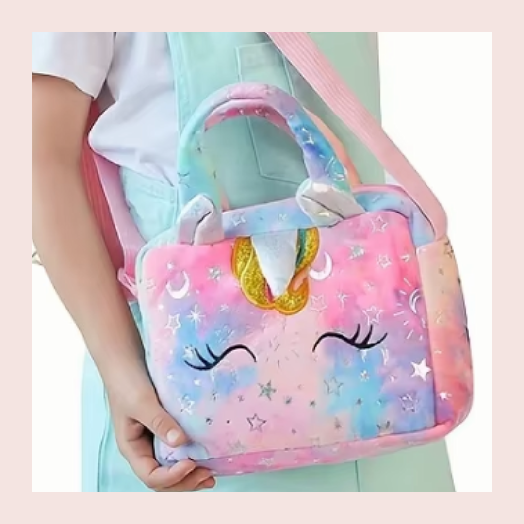 Celestial unicorn multi green blue pink purple crossbody shoulder hand bag