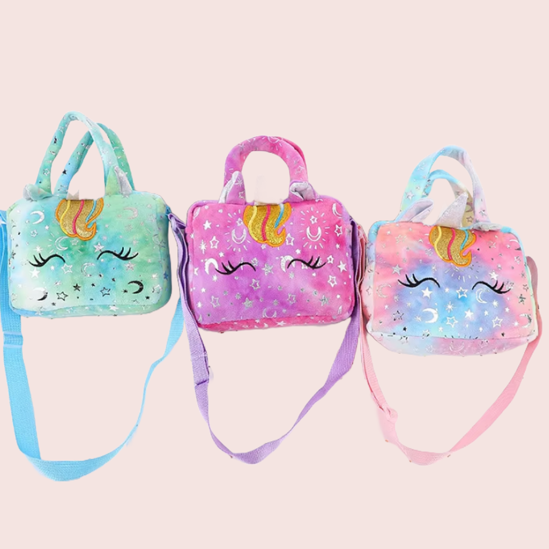 Celestial unicorn multi green blue pink purple crossbody shoulder hand bag