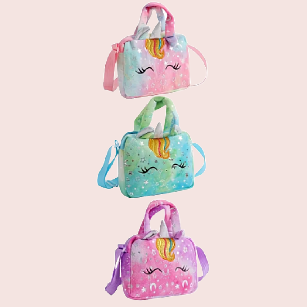 Celestial unicorn multi green blue pink purple crossbody shoulder hand bag