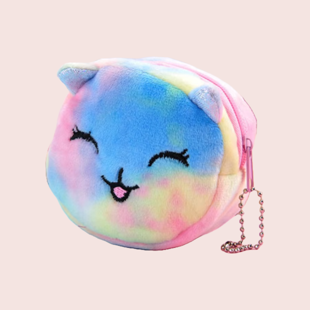 Multi coloured animal cat bear unicorn zip coin purses