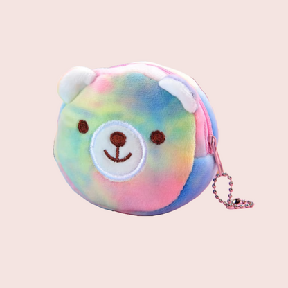 Multi coloured animal cat bear unicorn zip coin purses