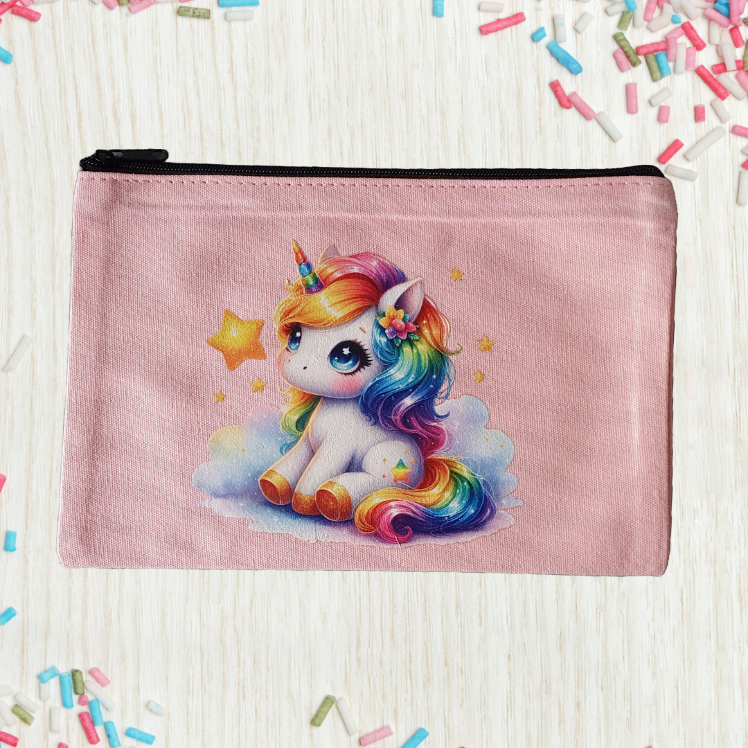 Rainbow Unicorn Pink Zip Cases